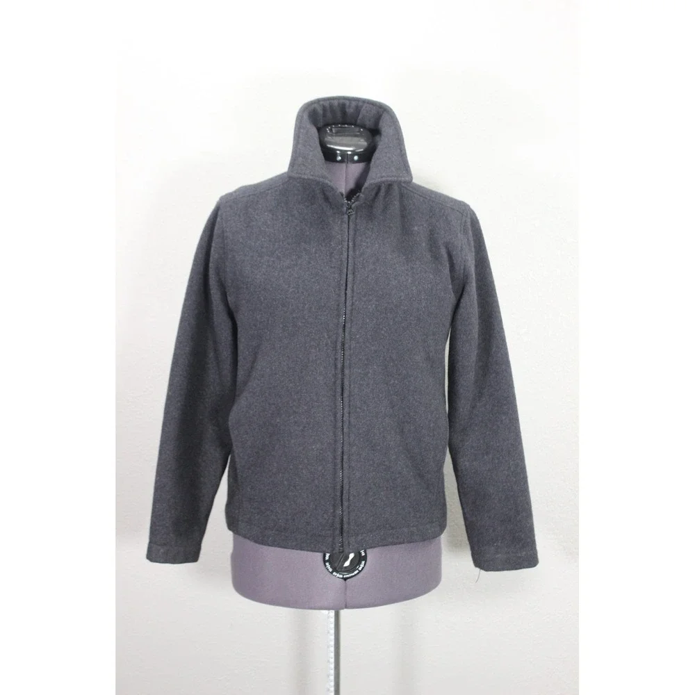 Woolrich‎ Vintage Style Wool Jacket Women's Small Charcoal Gray Full Zip Classic